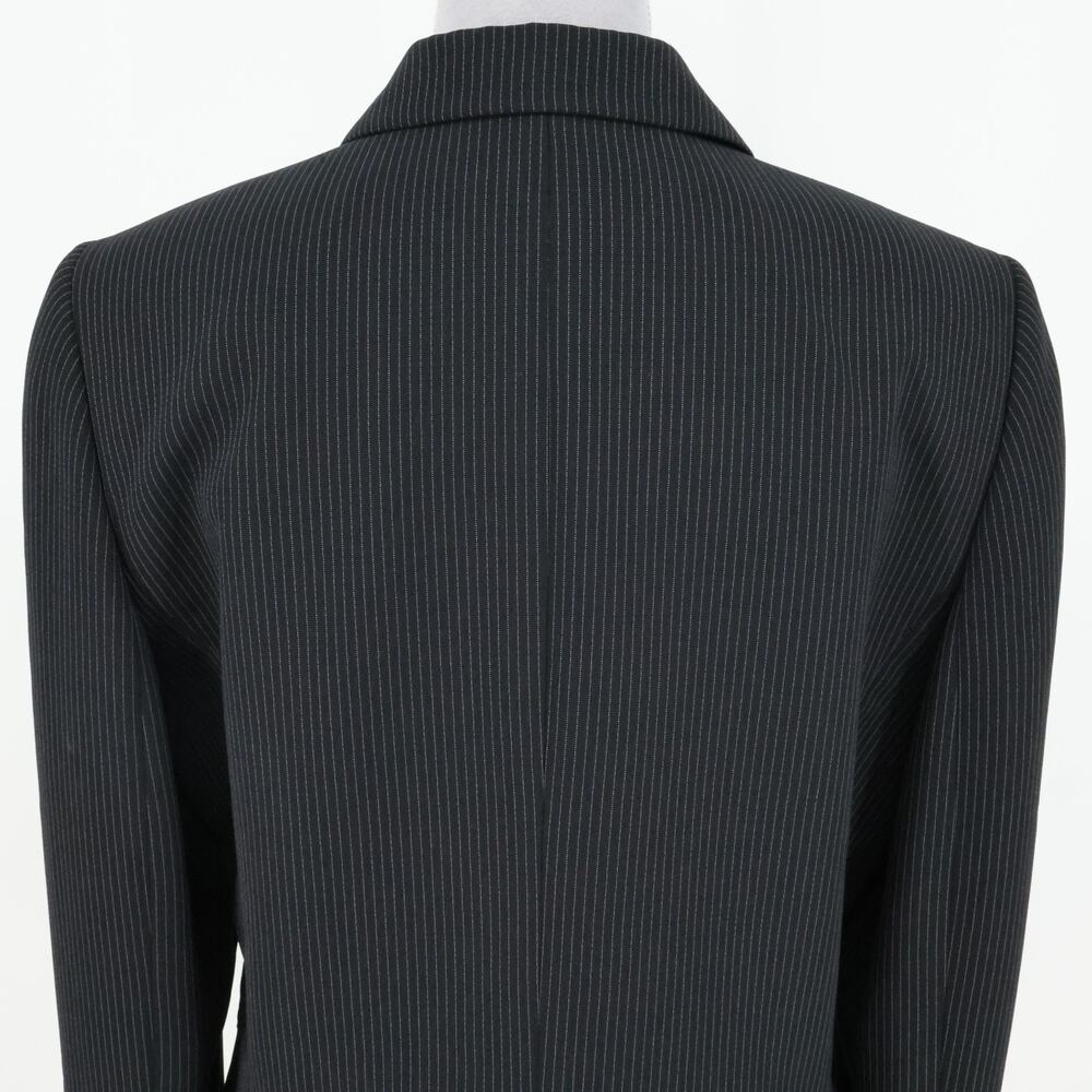 Daniele O Tahari Levine Jacket Womens 14 Black Pinstripe Lined Blazer Pockets - Picture 10 of 16